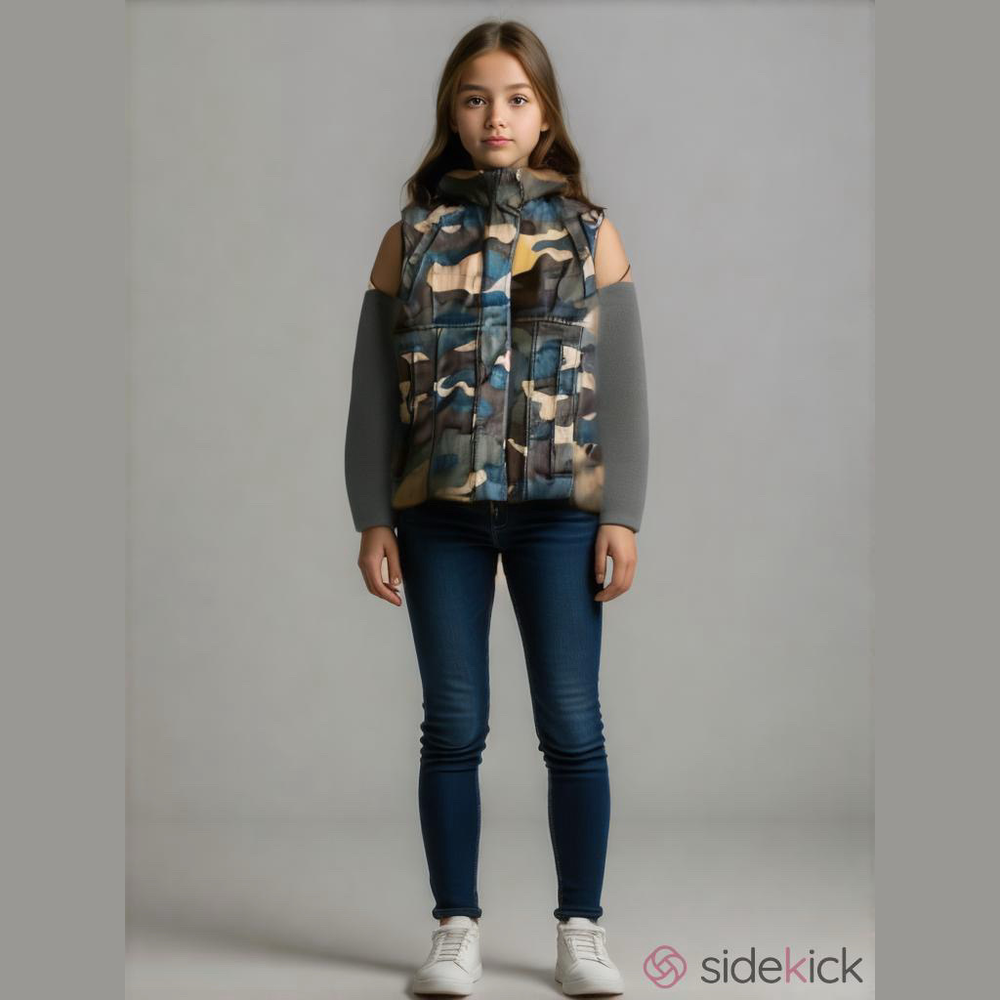 London Fog Girls Large Camo Puffer Vest